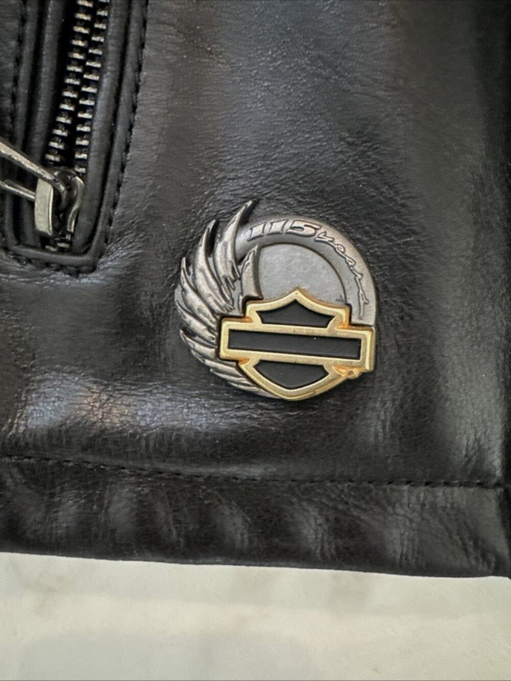 Harley-Davidson 115th Anniversary Black Leather Jacket Womens Large Motorcycle - Picture 10 of 15